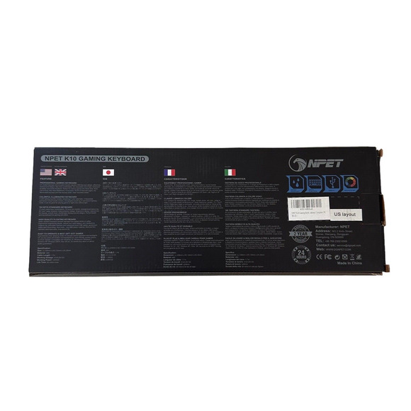 NPET K10 Gaming Keyboard Open Box Wired Illuminated Backlit Multicolor Floating - Picture 8 of 9